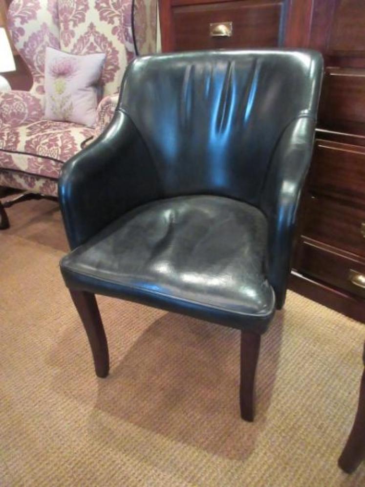 Pair of 1920's Dark Green Leather Club Armchairs - Image 2