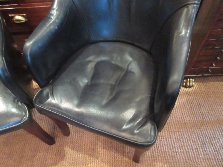 Pair of 1920's Dark Green Leather Club Armchairs - Image 4