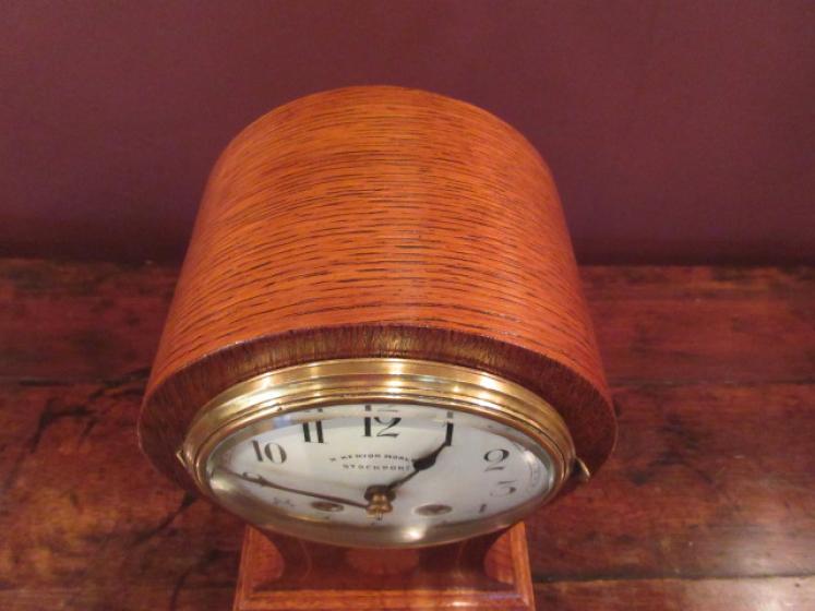 Edwardian Period Sheraton Inlaid Striking Mantel Clock - Image 4