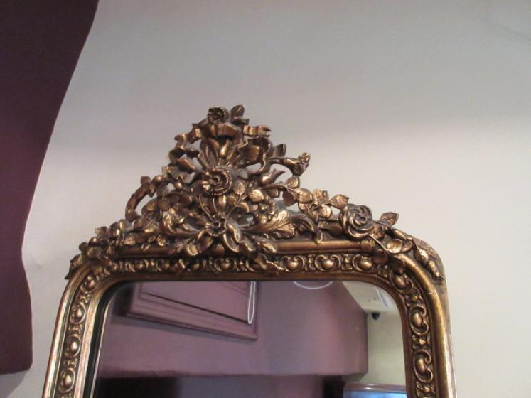 Tall Mid 19th Century Timber Gilt Floor Standing Mirror - Image 2
