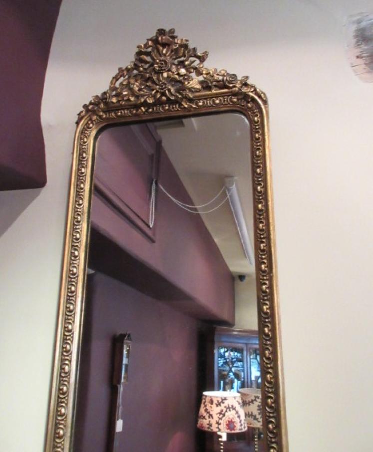 Tall Mid 19th Century Timber Gilt Floor Standing Mirror - Image 3