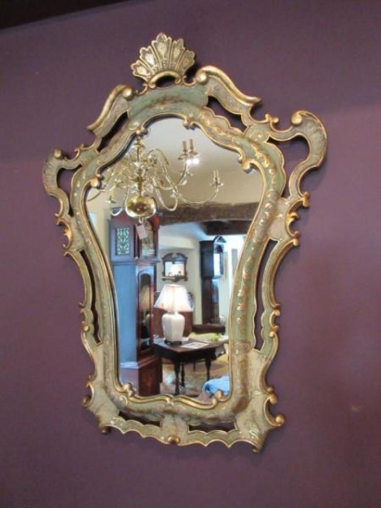 Edwardian Timber & Plaster Gilt Rococo Wall Mirror - Image 1