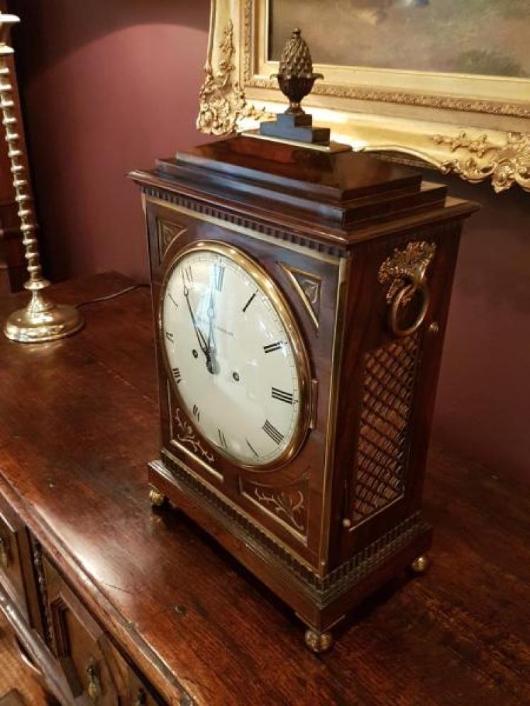Fine George III Rosewood Fusee London Bracket Clock - Image 5