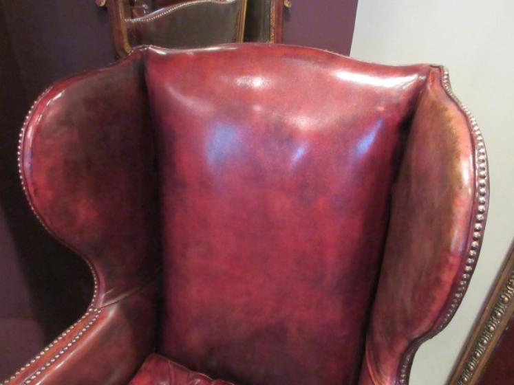 Superb 19th Century Leather Wing Back Armchair - Image 2