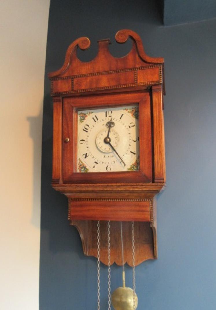 Late 18th Century Inlaid Shropshire Hooded Wall Clock - Image 1