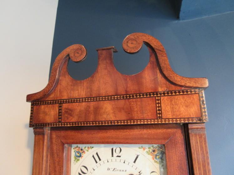 Late 18th Century Inlaid Shropshire Hooded Wall Clock - Image 5