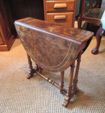 Superb Victorian Burr Walnut 'Baby' Sutherland Table