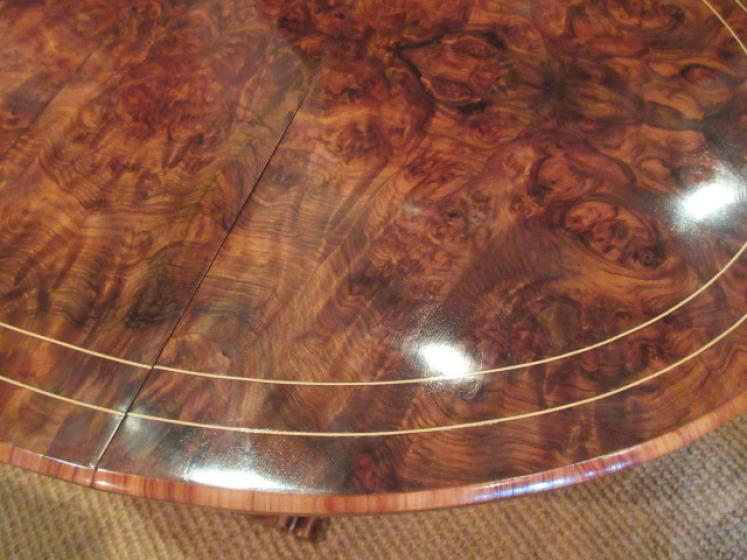 Superb Victorian Burr Walnut 'Baby' Sutherland Table - Image 4