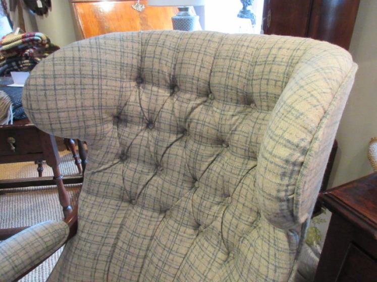 Early Victorian Upholstered Open Wing Armchair - Image 3