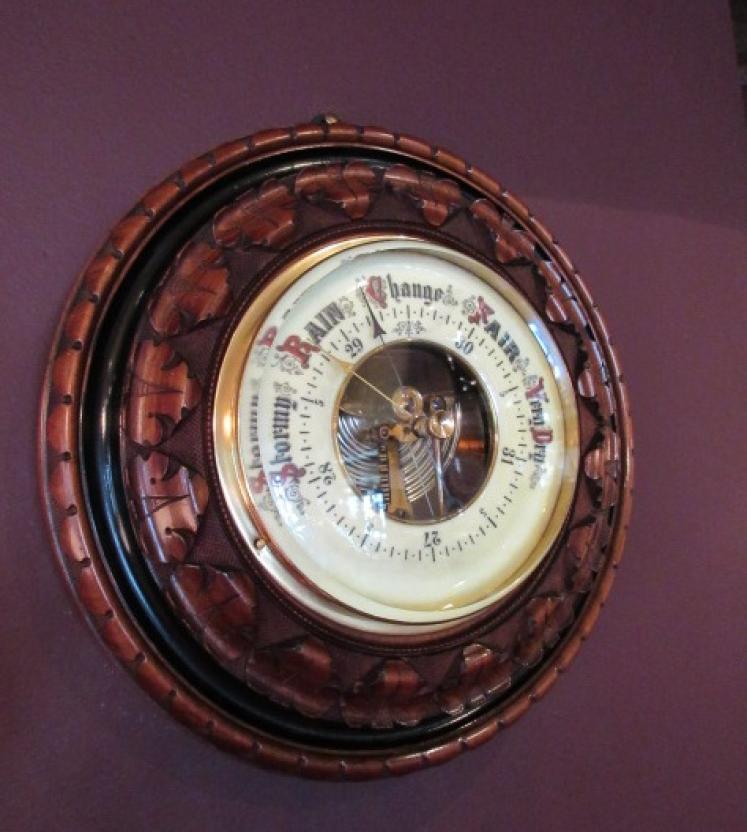 Top Quality Victorian Walnut & Ebony Skeletonised Barometer - Image 1