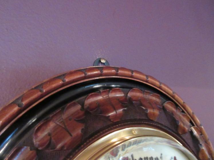 Top Quality Victorian Walnut & Ebony Skeletonised Barometer - Image 4