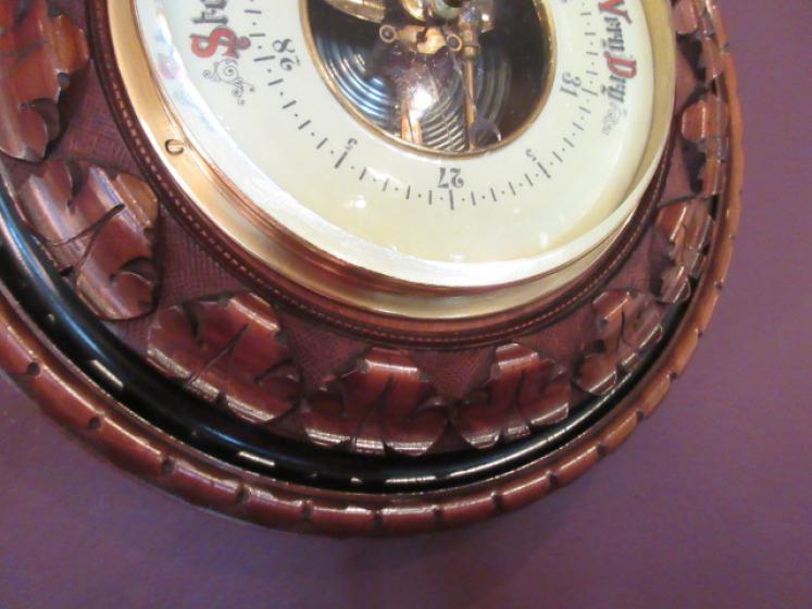 Top Quality Victorian Walnut & Ebony Skeletonised Barometer - Image 5