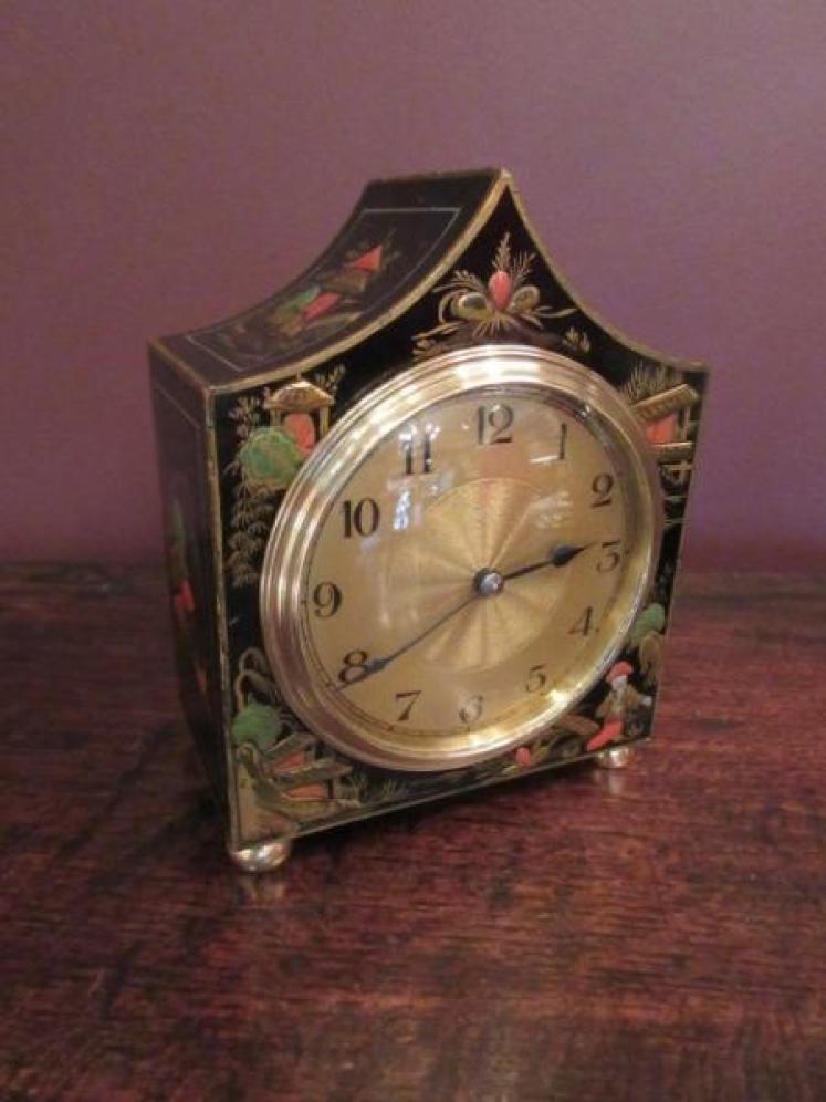 Small Edwardian Period Chinoserie Mantel Clock - Image 1