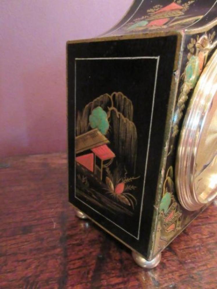 Small Edwardian Period Chinoserie Mantel Clock - Image 3