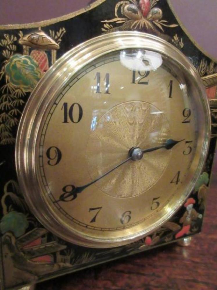 Small Edwardian Period Chinoserie Mantel Clock - Image 4