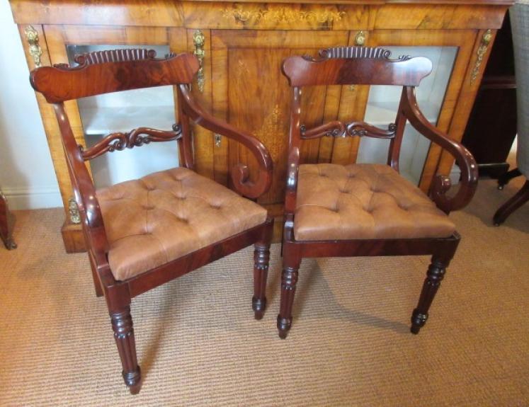 Fine Pair of William IV Period Elbow Chairs - Image 1