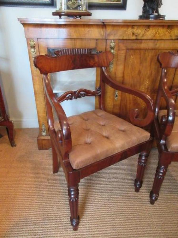 Fine Pair of William IV Period Elbow Chairs - Image 2
