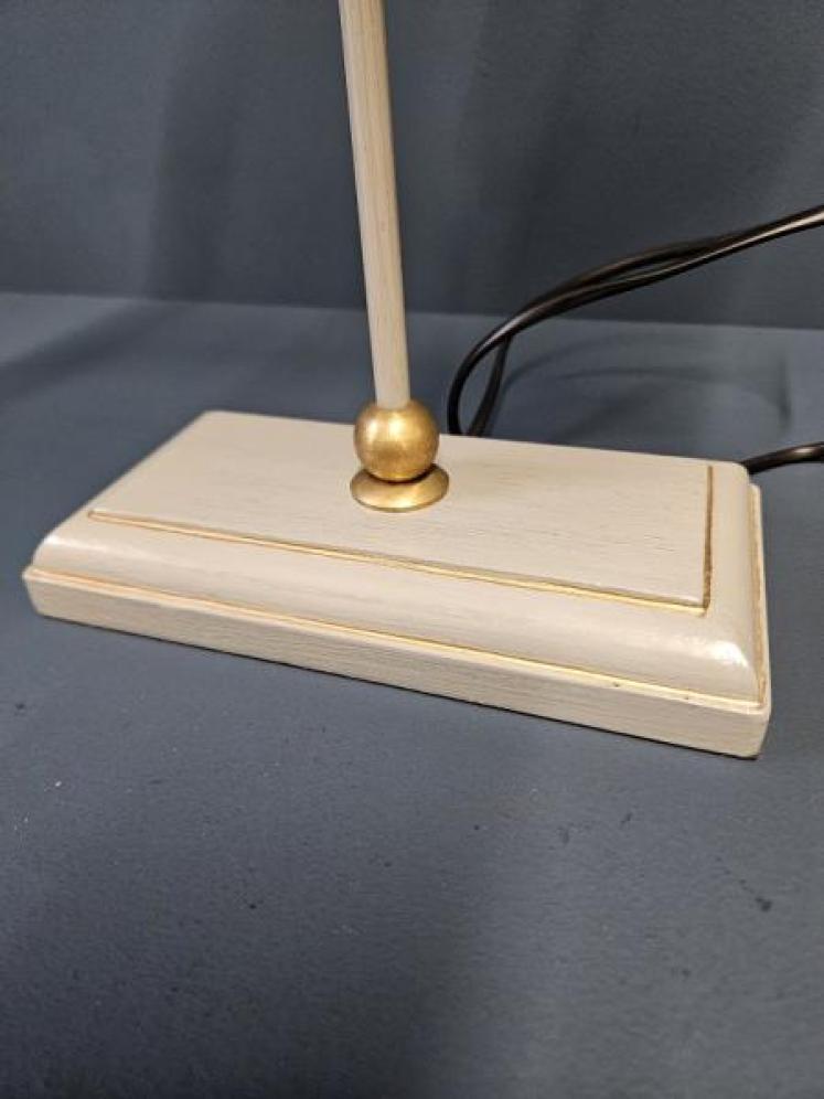 Grey & Gilt Edged Base Table Lamp with Metal Shade  - Image 3