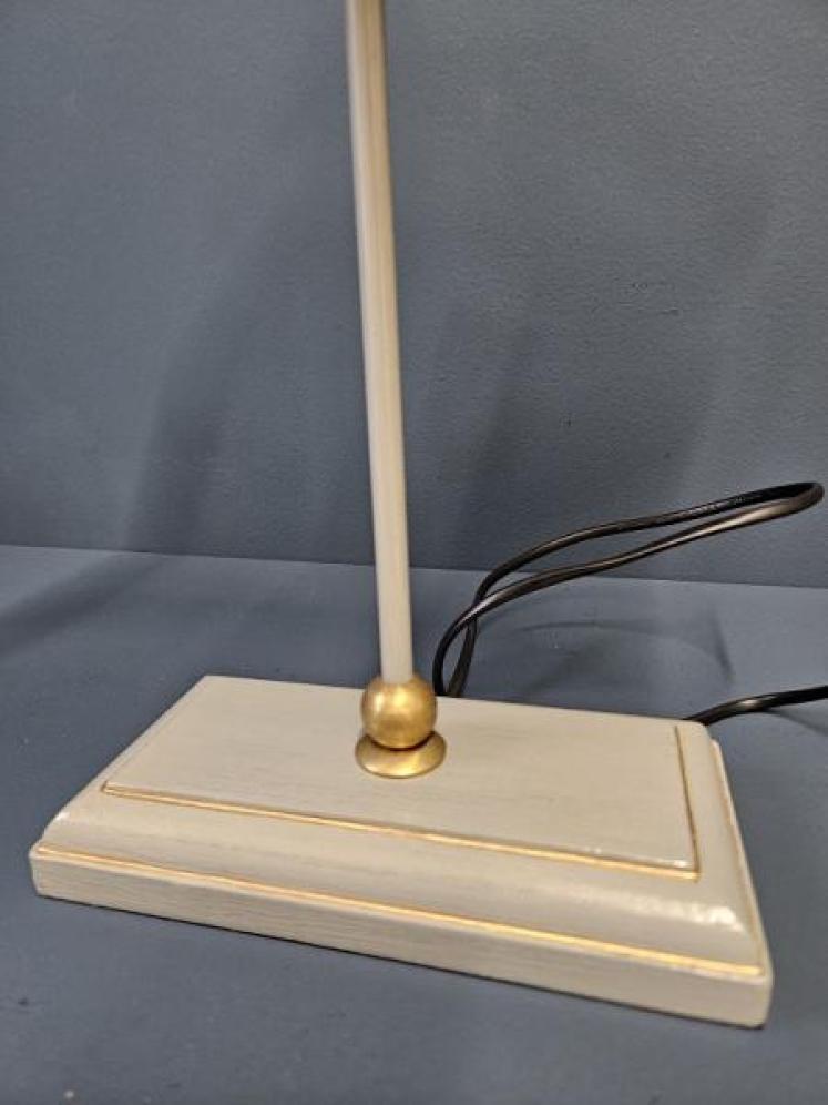 Grey & Gilt Edged Base Table Lamp with Metal Shade  - Image 4