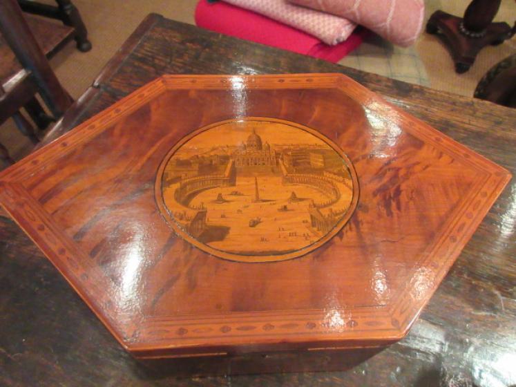 Superb Regency Period Inlaid Lozenge Shaped Box - Image 2