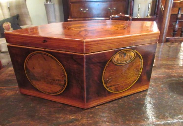 Superb Regency Period Inlaid Lozenge Shaped Box - Image 3