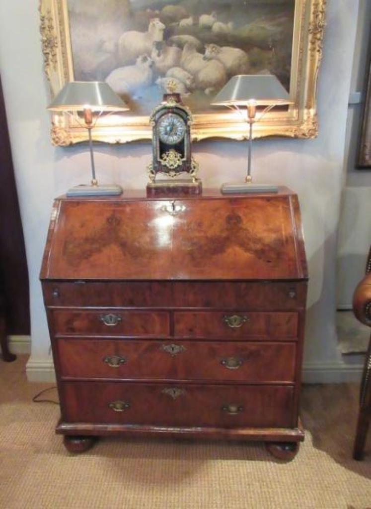 Outstanding William & Mary Period Figured Walnut Bureau - Image 1