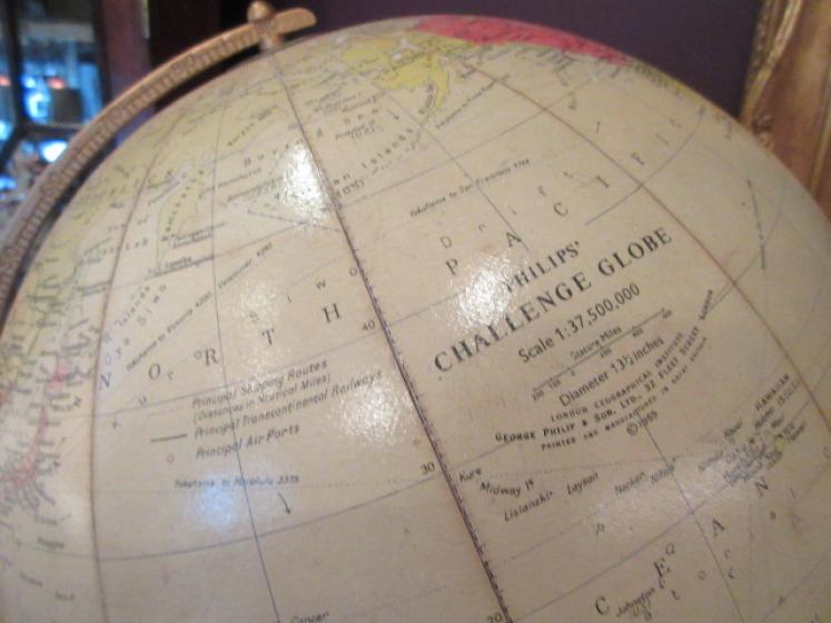 Phillip's of London Paper Mache Terrestrial Globe - Image 5