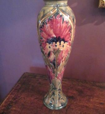 Art Nouveau Moorcroft Cornflower on Ochre Vase