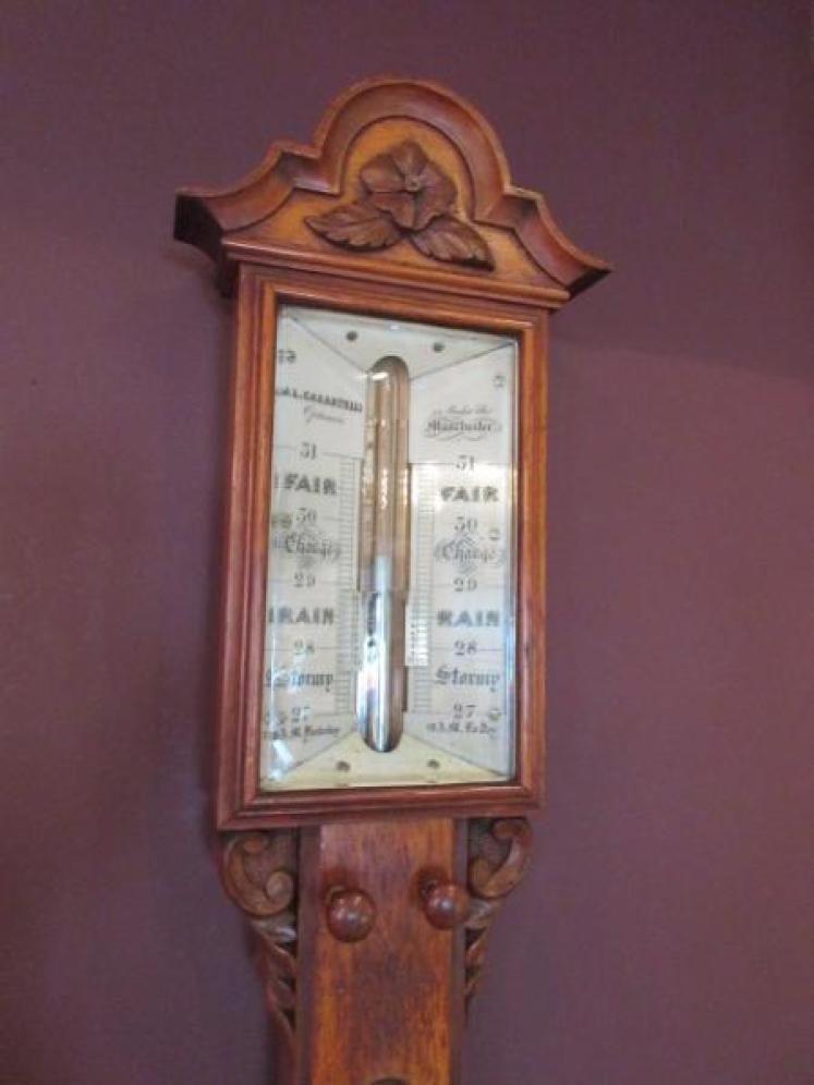 Top Quality Victorian Oak Manchester Stick Barometer - Image 1