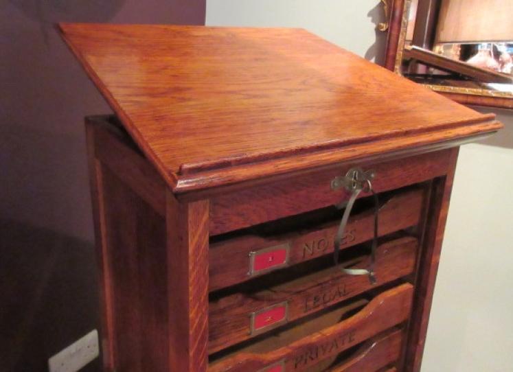 Superb Edwardian Period Polished Oak Filing Cabinet - Image 2