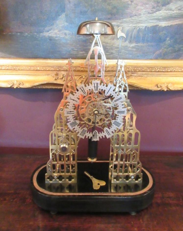 Mid Victorian Fusee 'Lichfield Cathedral' Skeleton Clock - Image 4