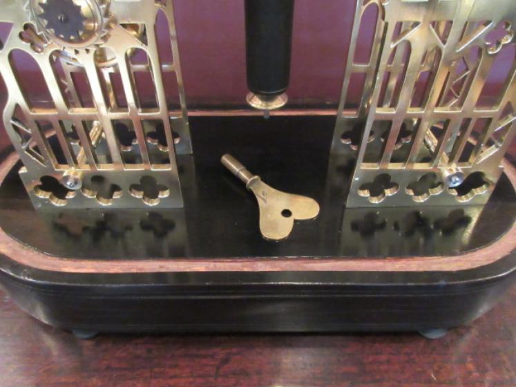 Mid Victorian Fusee 'Lichfield Cathedral' Skeleton Clock - Image 5