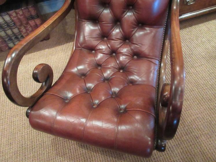 1920's Leather Buttoned 'Slipper' Armchair - Image 2