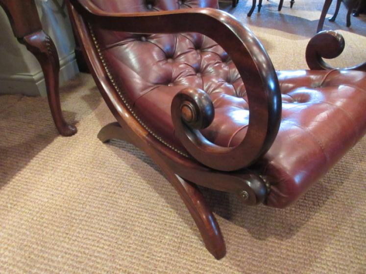 1920's Leather Buttoned 'Slipper' Armchair - Image 3