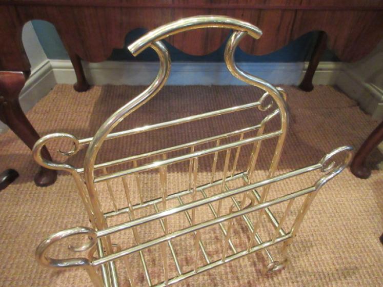 Art Nouveau Brass Framed Magazine Stand - Image 3