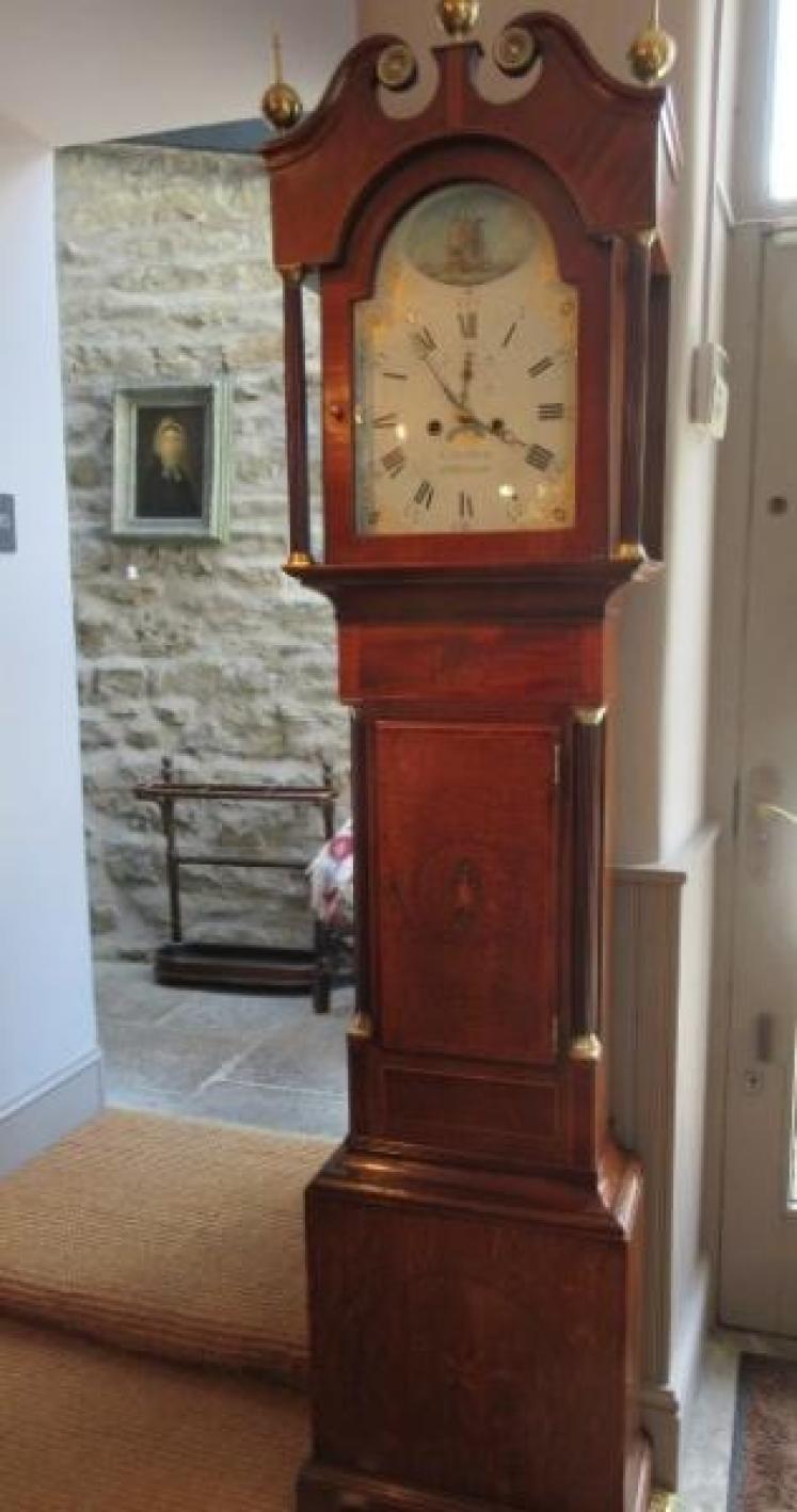 Pretty George III Period Inlaid 8 Day Longcase Clock - Image 5