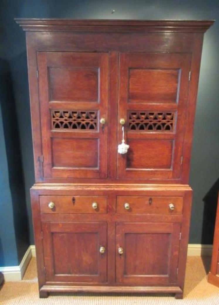 Superb Mid Georgian Oak Bread & Cheese Cupboard - Image 1