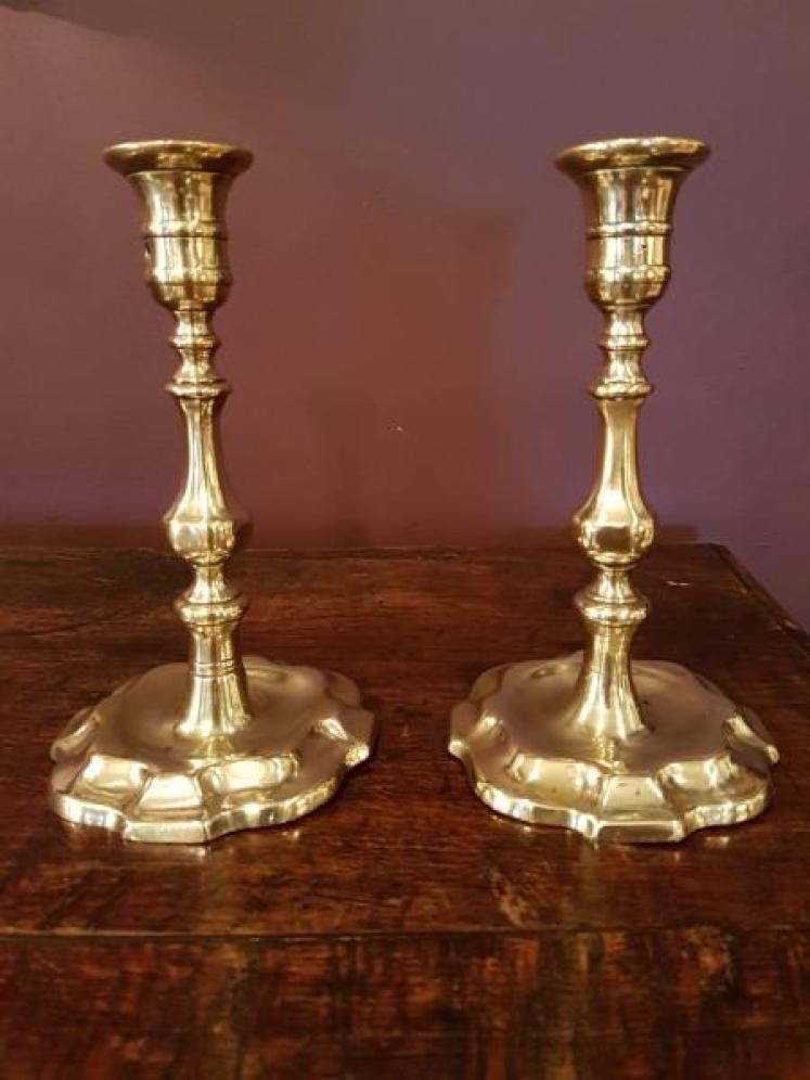 George III Petal Base Candlesticks - Image 1