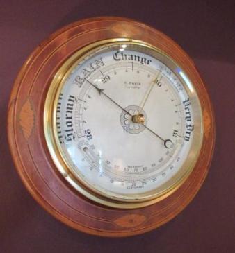 Large Victorian Sheraton Inlaid Leeds Barometer