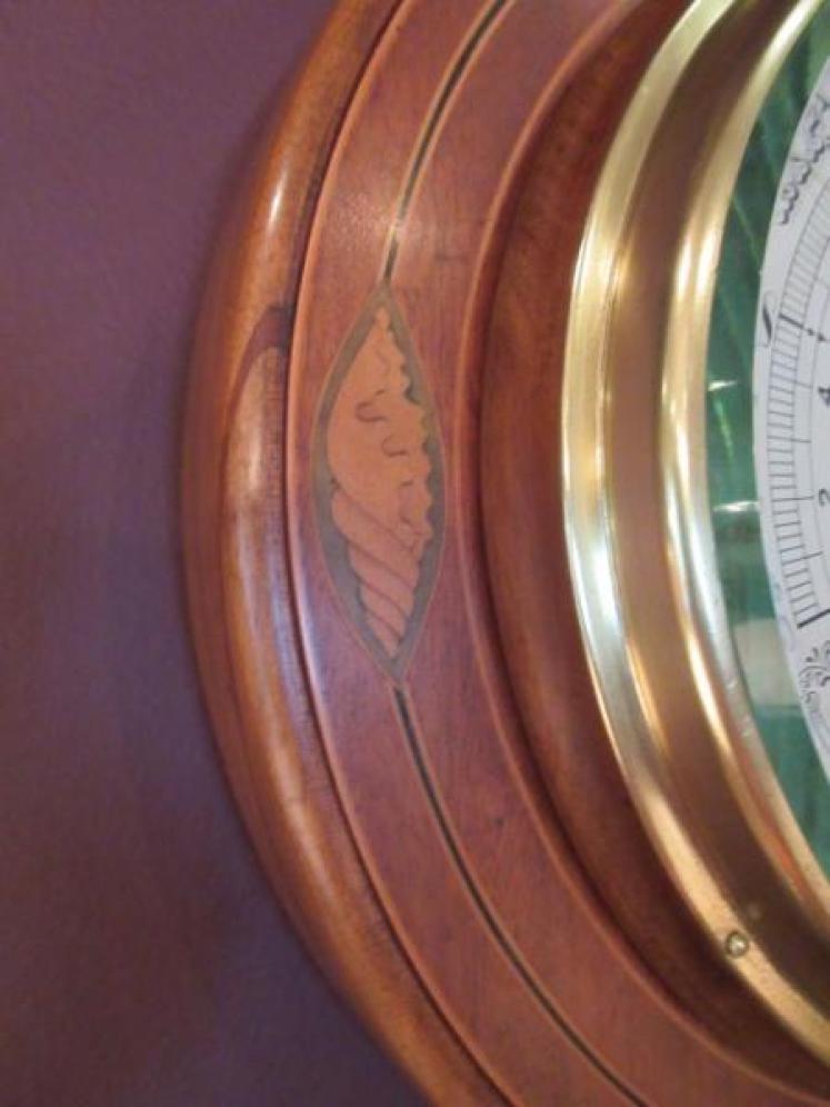 Large Victorian Sheraton Inlaid Leeds Barometer - Image 2