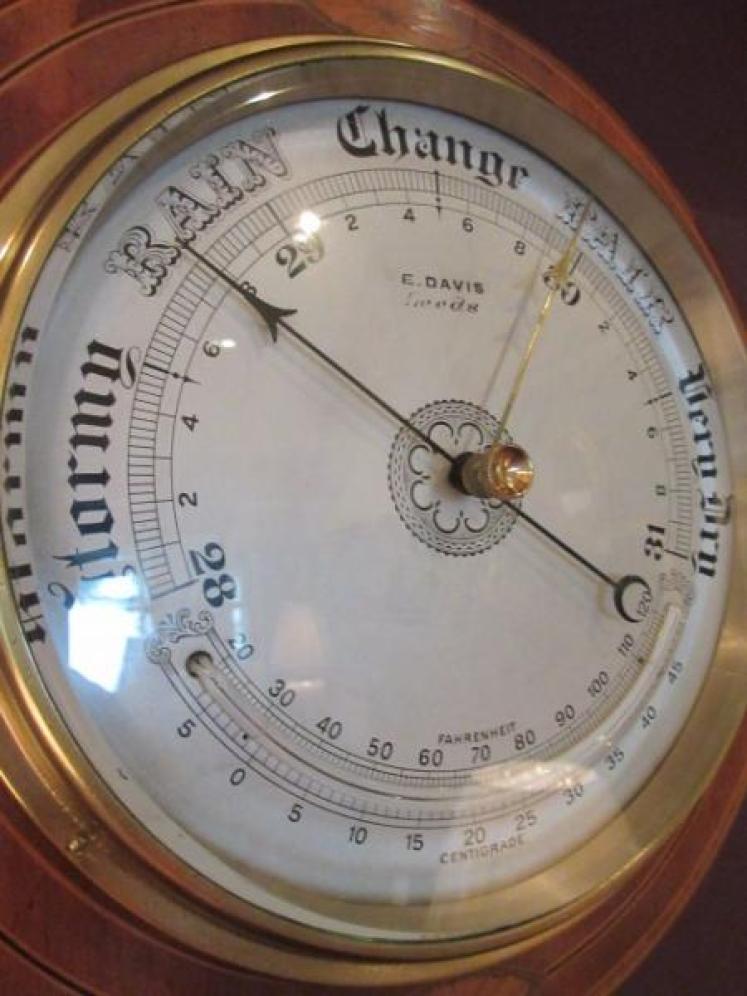 Large Victorian Sheraton Inlaid Leeds Barometer - Image 3