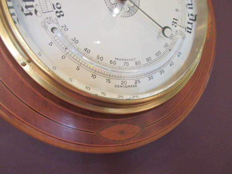 Large Victorian Sheraton Inlaid Leeds Barometer - Image 4