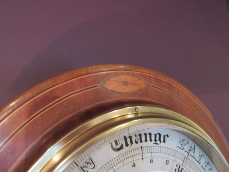 Large Victorian Sheraton Inlaid Leeds Barometer - Image 5