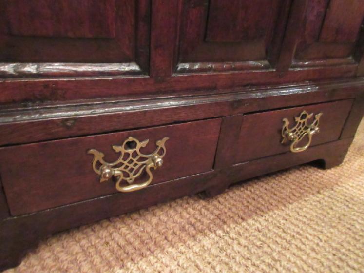 George II Period Oak Two Panel Coffer Bach - Image 3