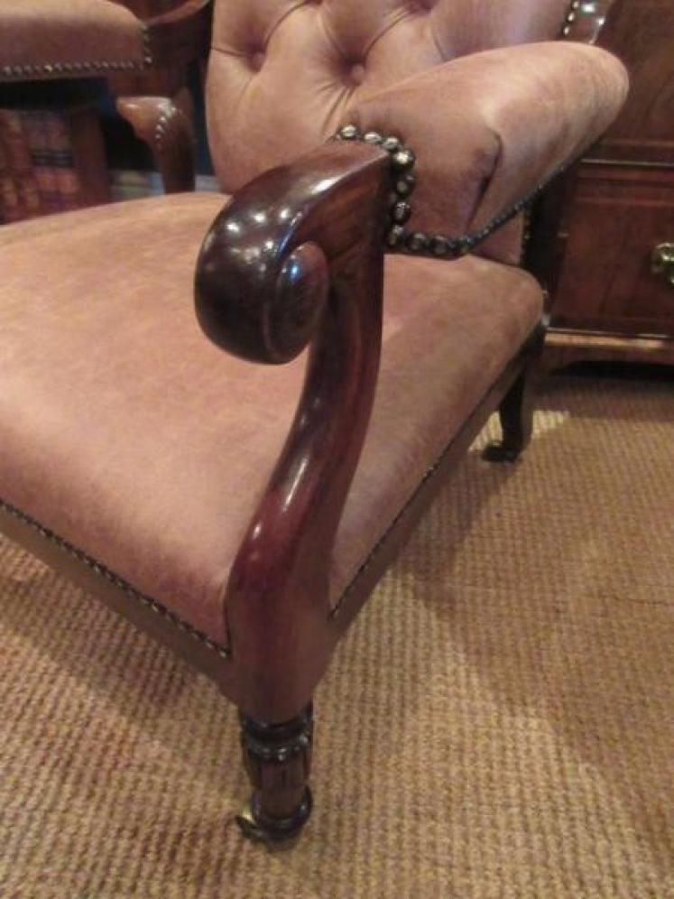 Top  Quality Regency Period Rosewood Open Armchair - Image 3