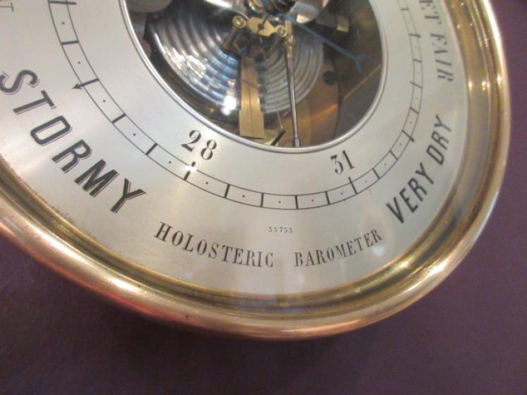Large 19th Century 8" Holosteric Marine Barometer - Image 3