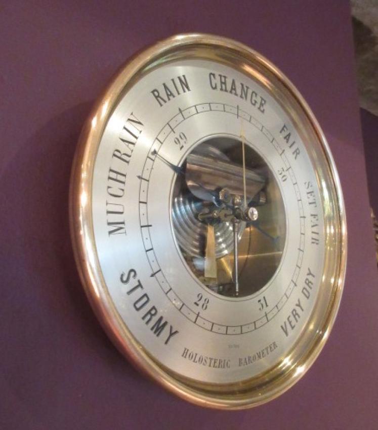 Large 19th Century 8" Holosteric Marine Barometer - Image 4