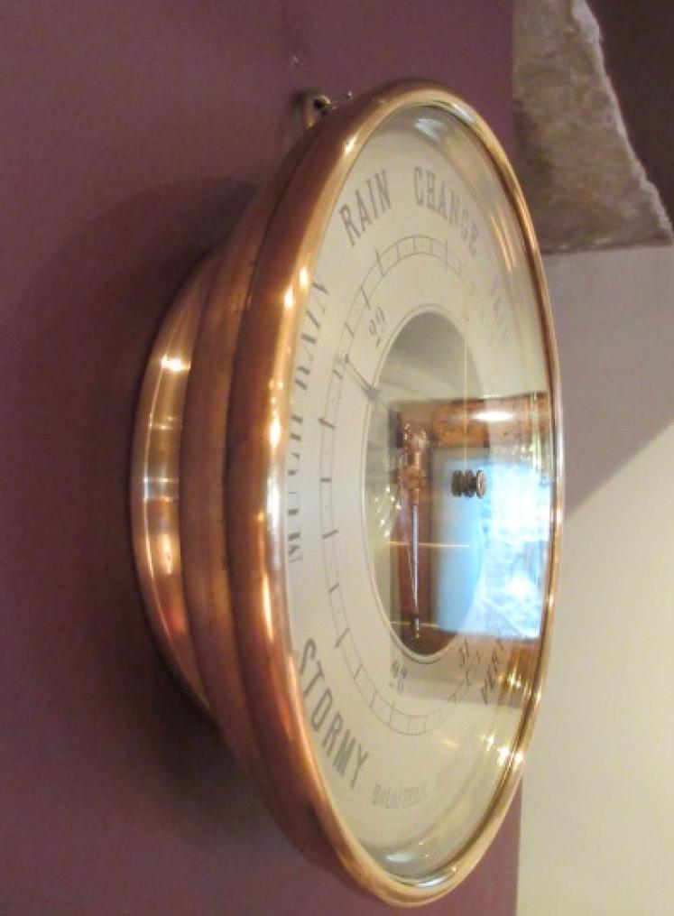 Large 19th Century 8" Holosteric Marine Barometer - Image 5
