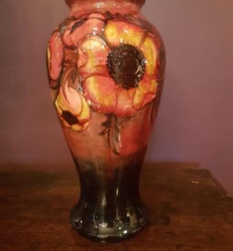 Early Moorcroft Anemone Flambe vase C. 1930