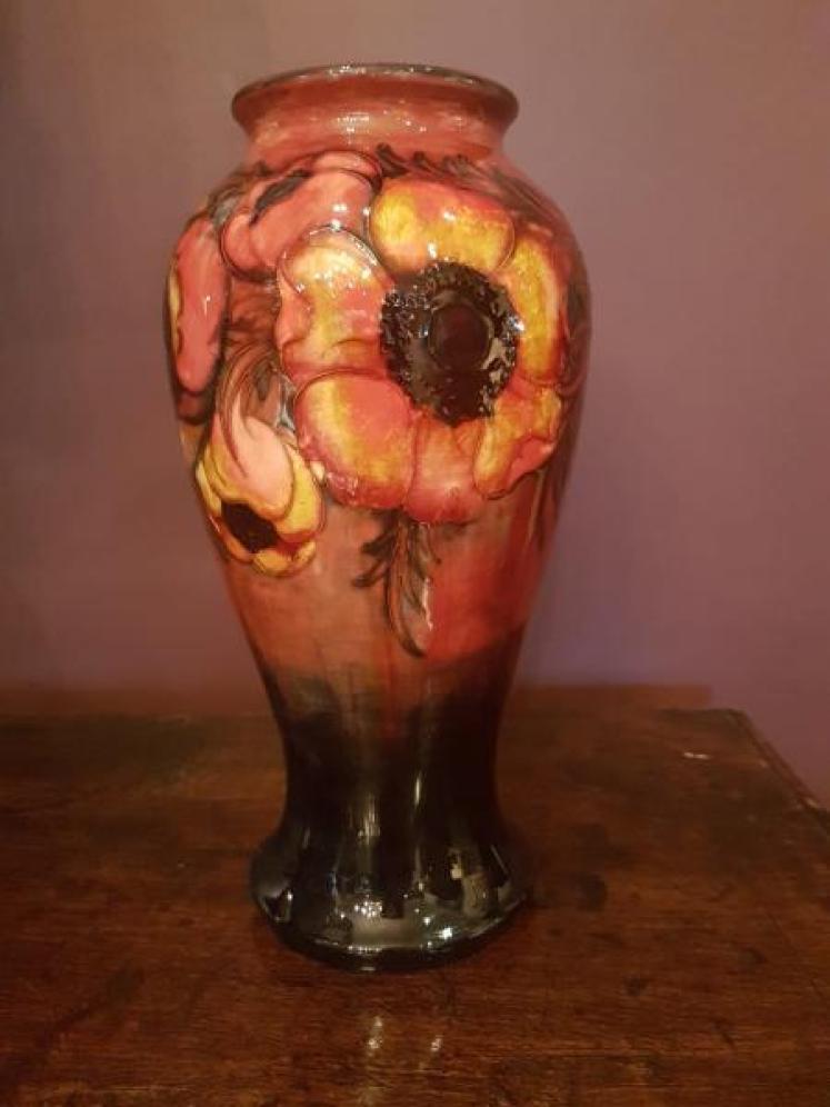 Early Moorcroft Anemone Flambe vase C. 1930 - Image 1